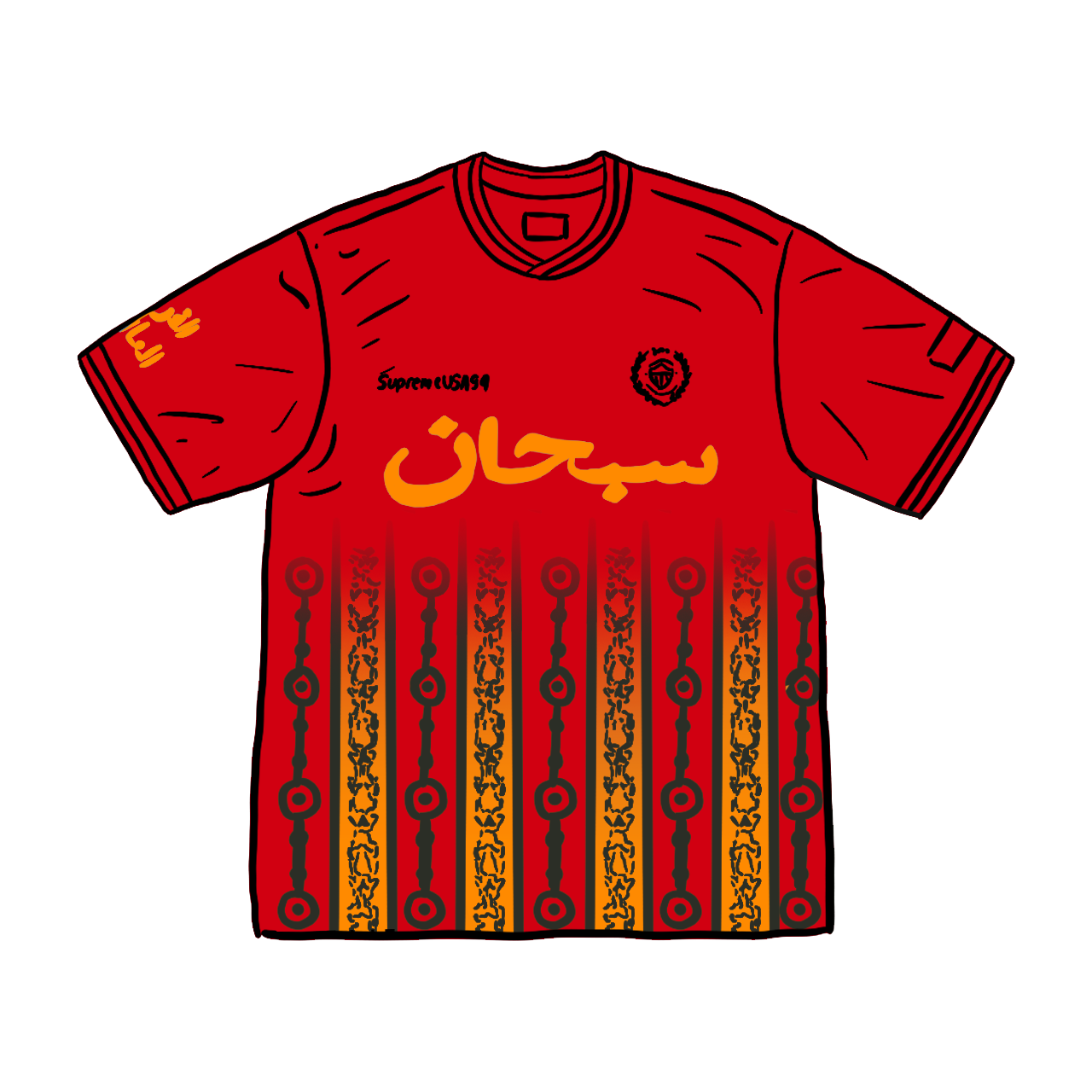 Supreme Arabic Logo Soccer Jersey Red SS21 Men's GB