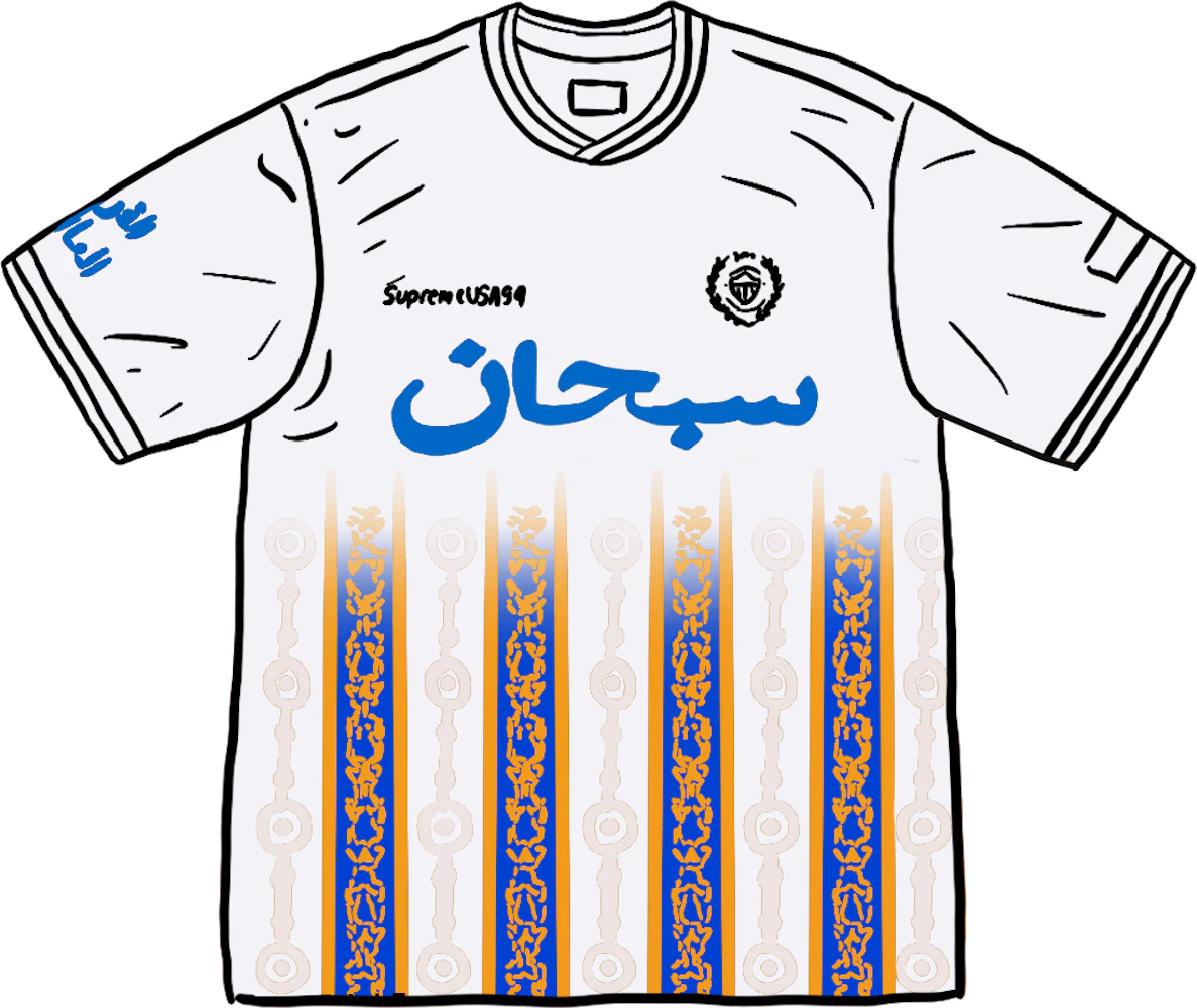 優supreme出品一覧supreme Arabic Logo Soccer Jersey サッカー