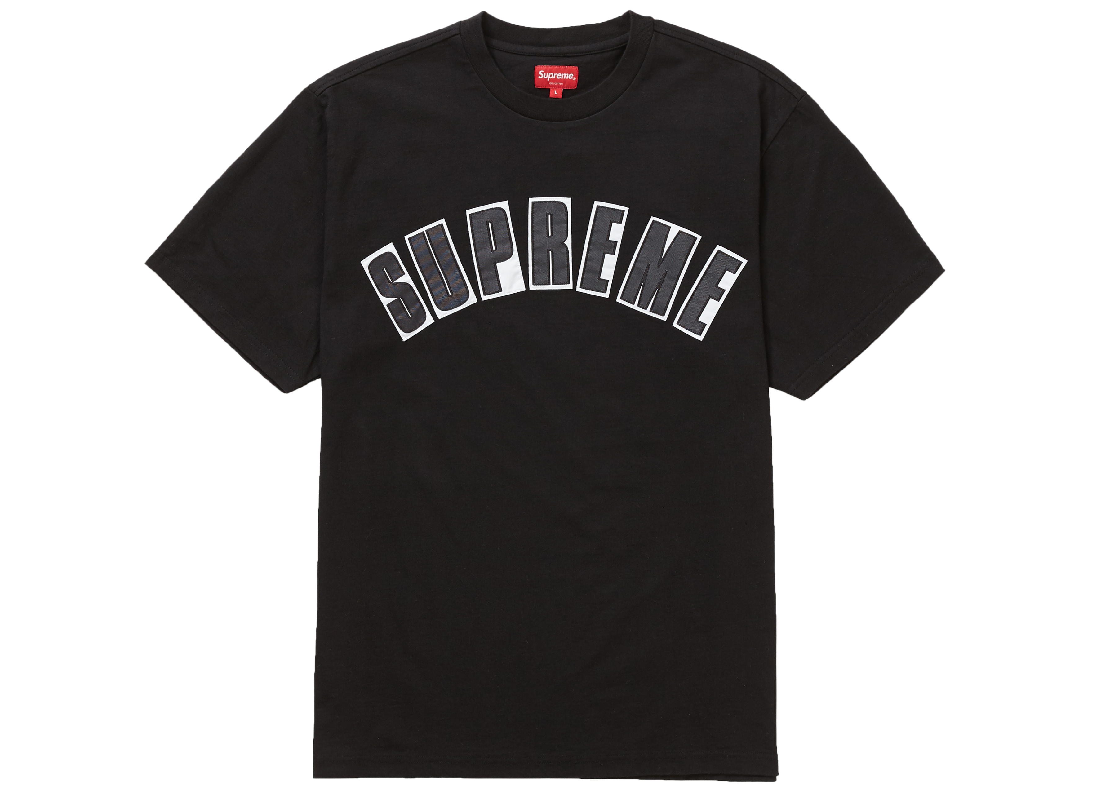 Supreme シュプリーム Ｔシャツ 20AW Plaid Applique S/S Top プレイド アップリケ ロゴ 半袖 トップス Tシャツ ブラック系 S