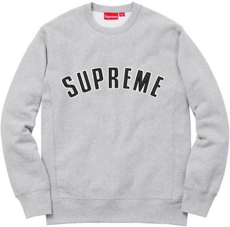 Supreme Arc Logo Crewneck Heather Grey