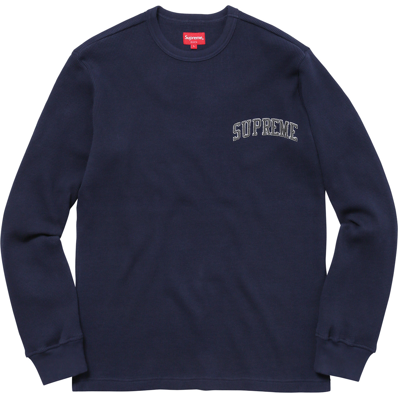 Supreme Arc Logo Thermal Zip Up Sweatshirt Navy Men's - FW17 - US