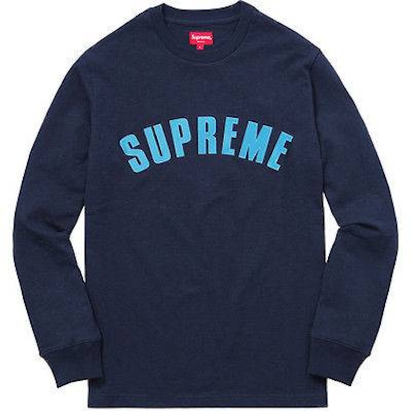 Supreme Arc Logo LS Top Navy メンズ - SS16 - JP