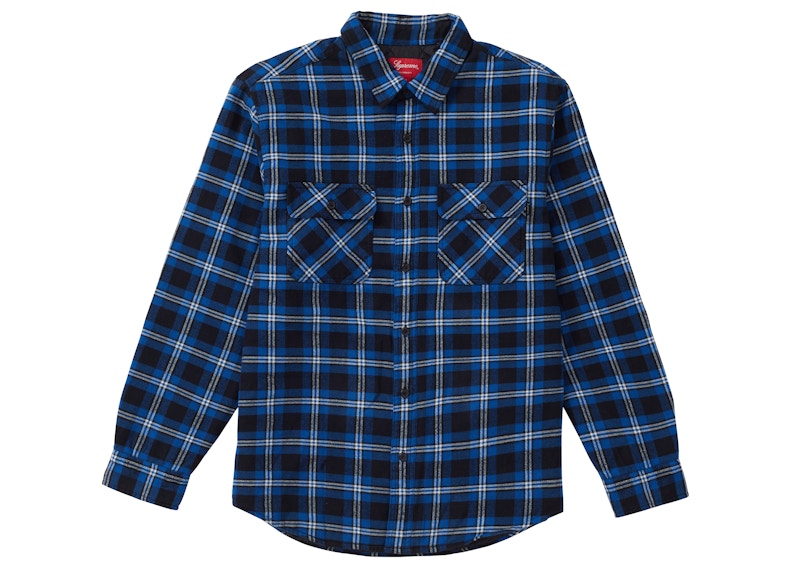 Supreme Quilted Arc Logo Flannel Shirt Black Men's - FW17 - US