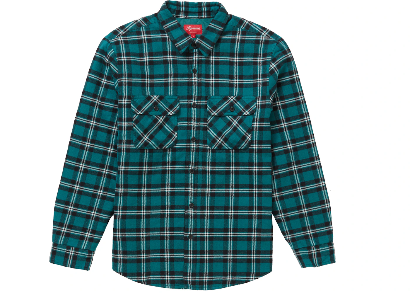 Supreme quilted arc logo flannel shirt Clearance
