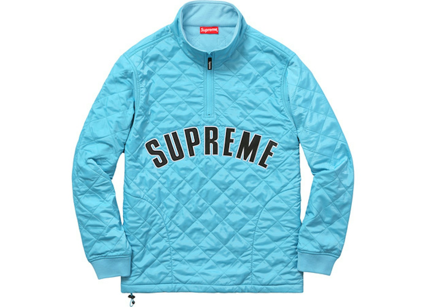 Supreme Arc Logo Quilted Half Zip Pullover Light Blue Ss17 Supreme Arc Logo Quilted Half Zip Pullover Light Blue Ss17