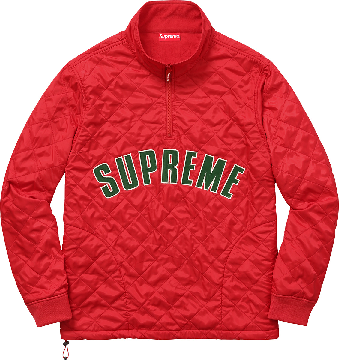 Supreme Arc Logo Quilted Half Zip Pullover Red - SS17 Men's - US