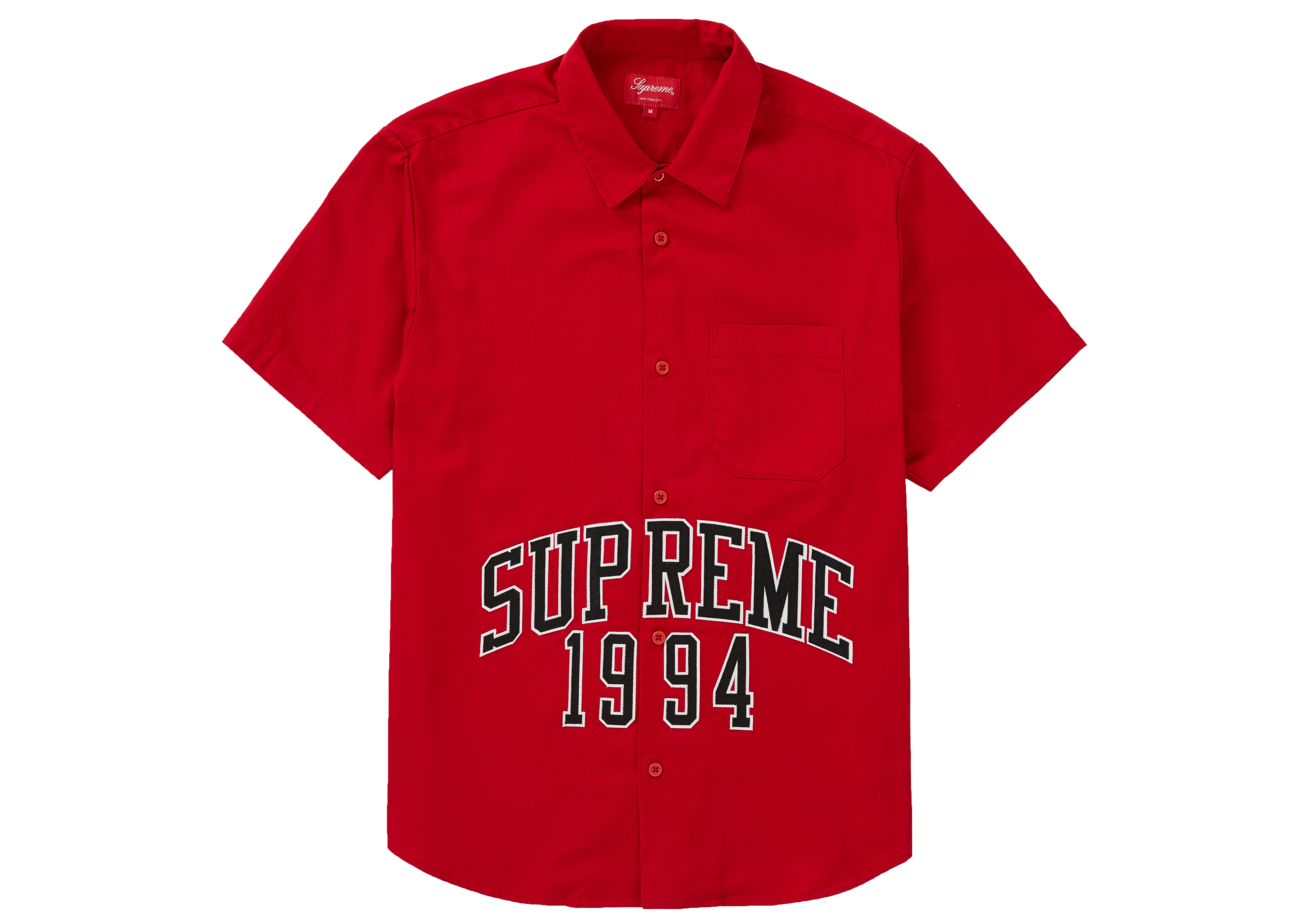 Supreme Arc Logo S/S Work Shirt Red