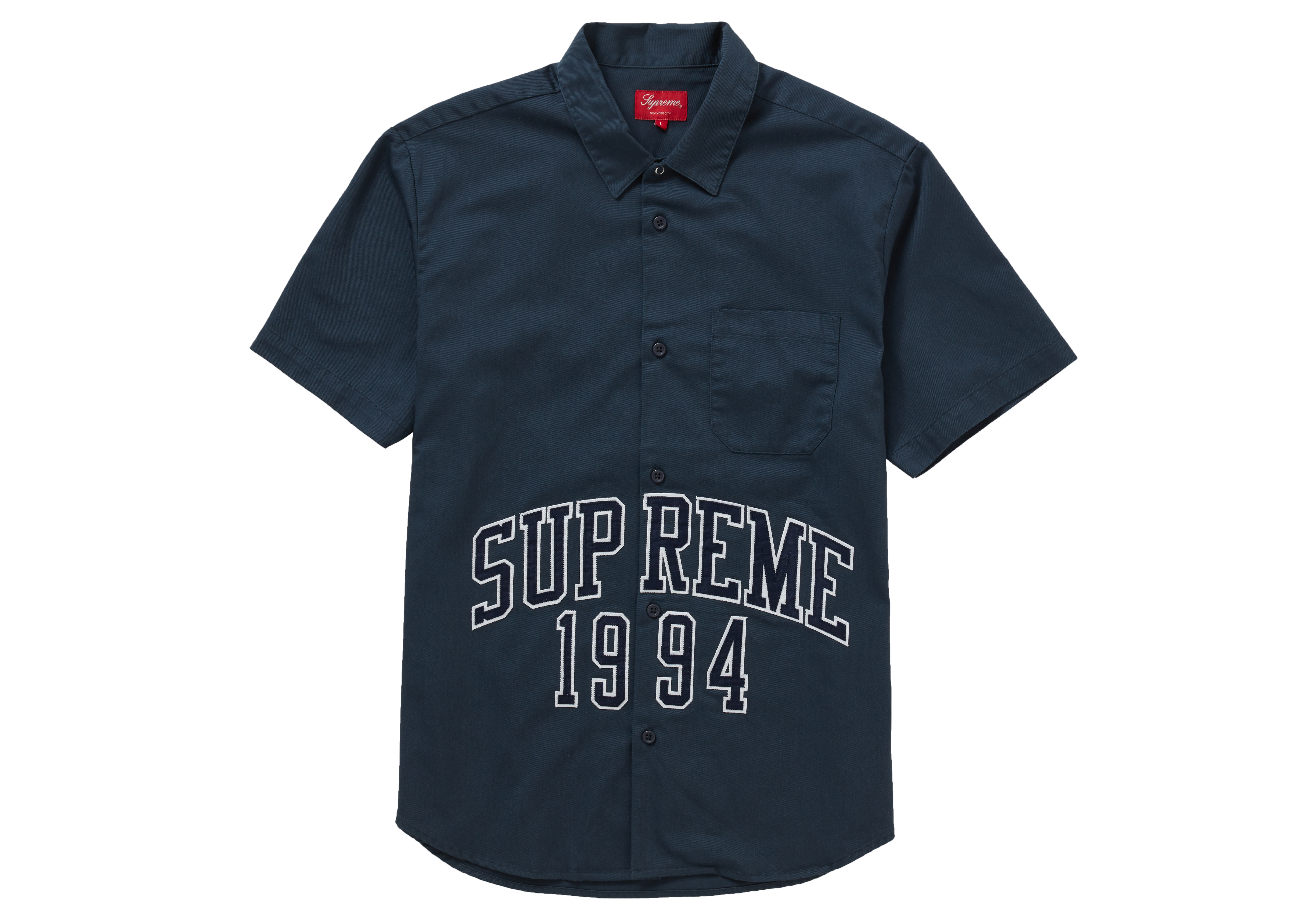 Supreme Arc Logo S/S Work Shirt Navy