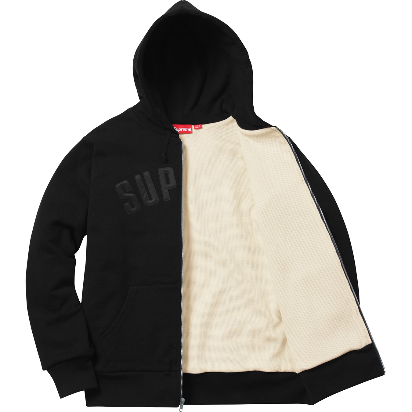 Supreme Arc Logo Thermal Zip Up Sweatshirt Black Men's - FW17 - US