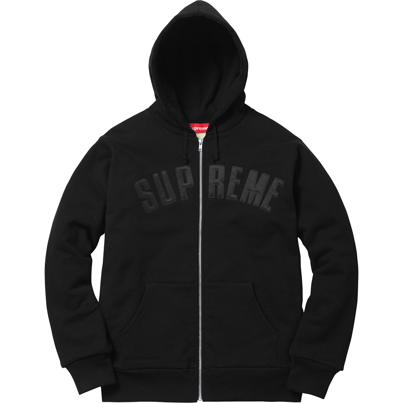 Supreme Arc Logo Thermal Zip Up Sweatshirt Black - FW17 Men's - US