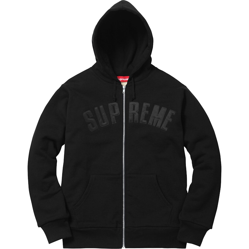 Supreme Arc Logo Thermal Zip Up Sweatshirt Black Men's - FW17 - US