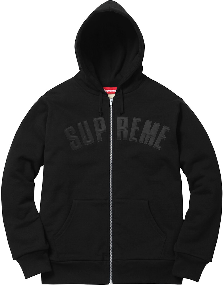 Supreme Arc Logo Thermal Zip Up Sweatshirt Black - FW17