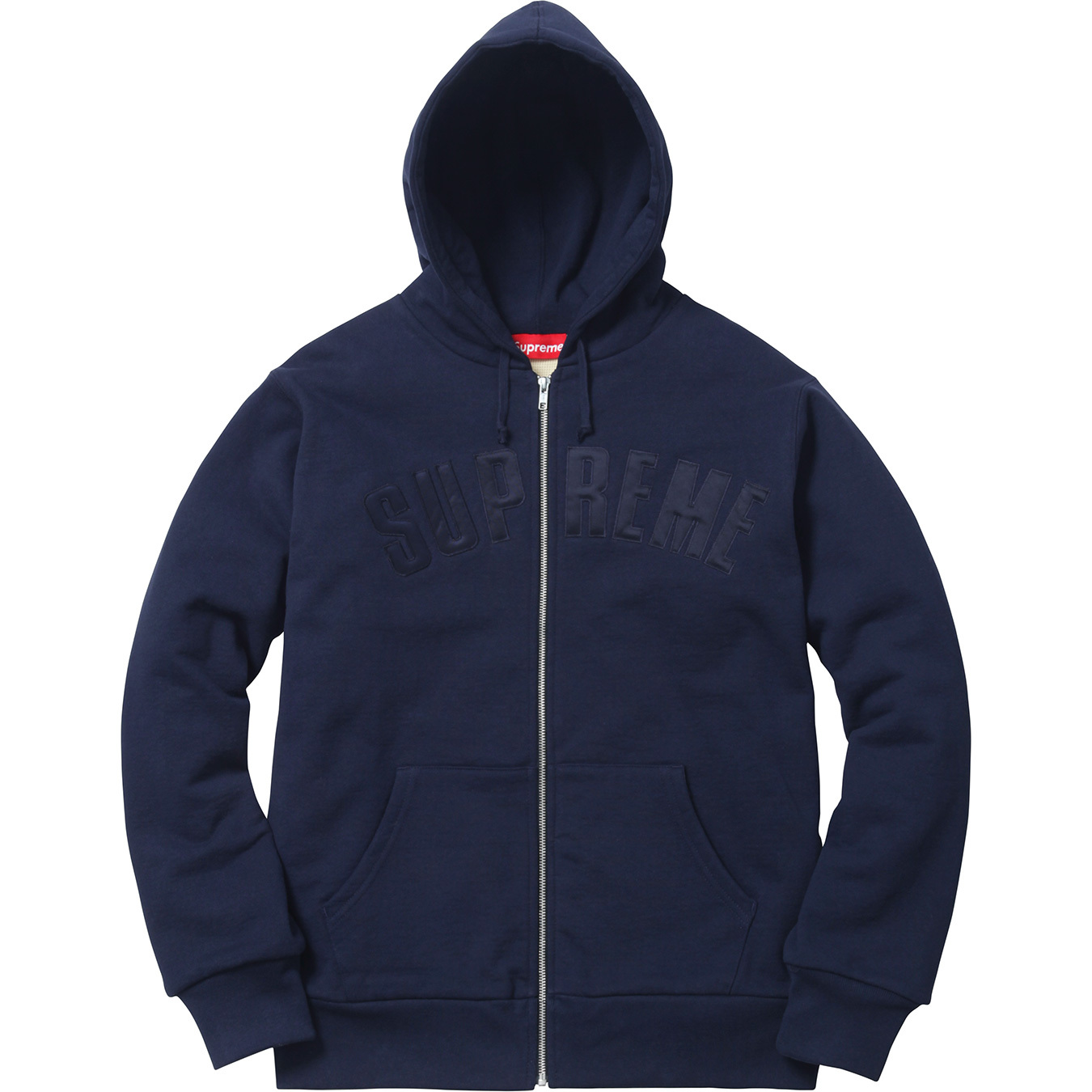 Supreme Arc Logo Thermal Zip Up Sweatshirt Navy - FW17