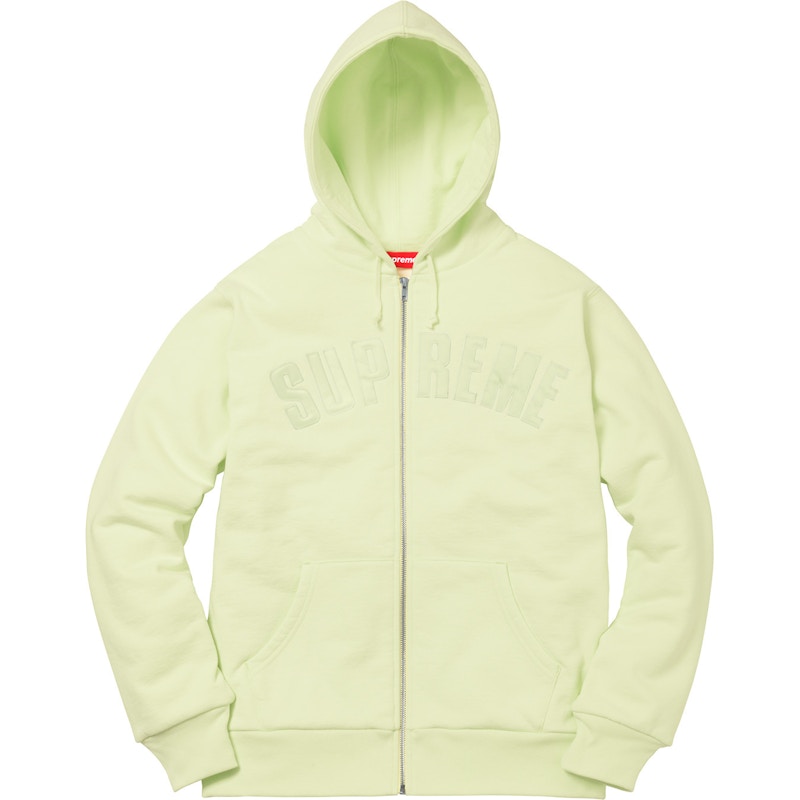 supreme arc logo thermal zip up hoodie