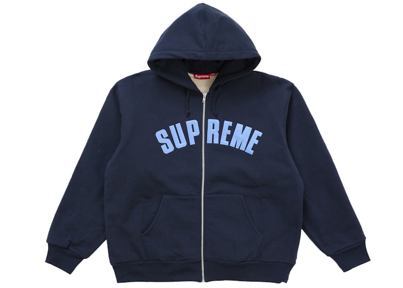 トップス Supreme Arc Thermal Lined Zip Up Hooded Supreme Arc Thermal Lined Zip Up Hooded Sweatshirt Navy