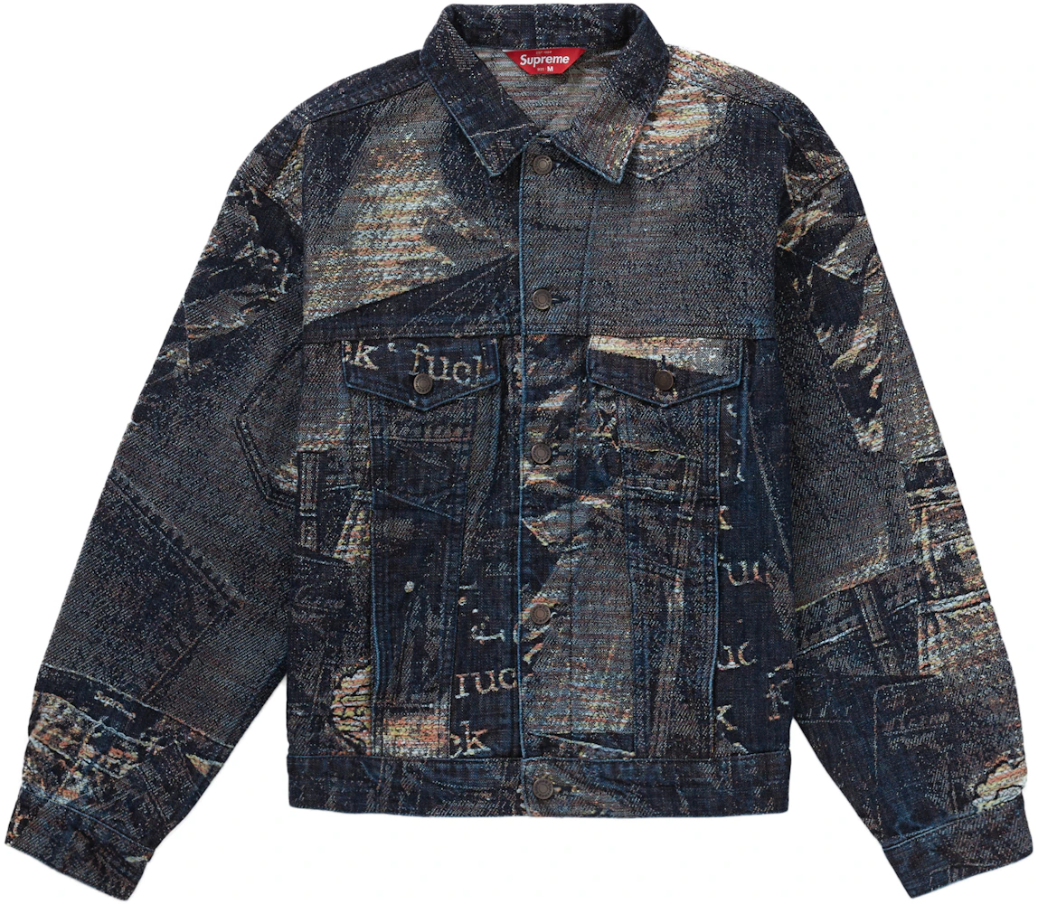 Supreme Pattern Print Jacquard Denim Trucker Jacket