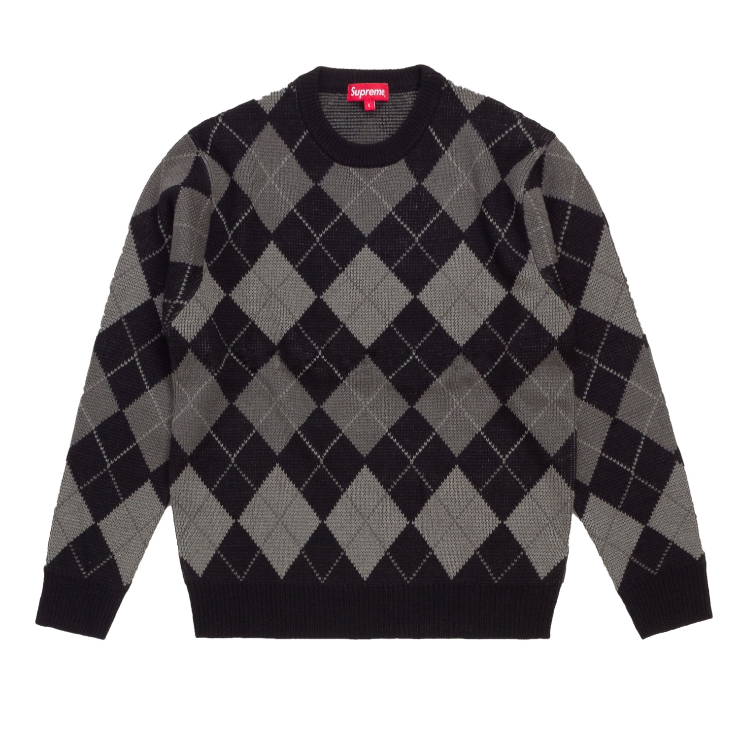 Supreme Argyle Crewneck Sweater Black - FW15 Men's - US