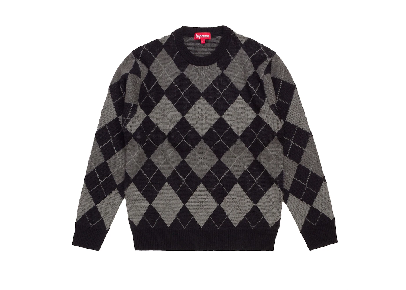 Supreme Argyle Crewneck Sweater Black Men's - FW15 - US