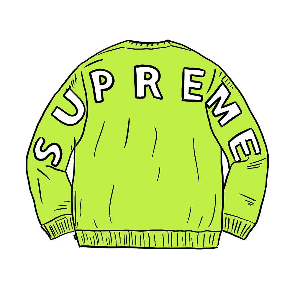 Supreme Back Logo Sweater Checkerboard L