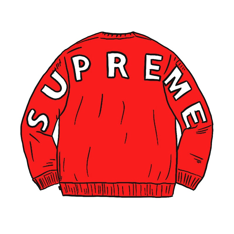 Sサイズ supreme back logo sweater 赤-