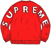 Supreme Logo Repeat Sweater FW18 Navy Blue & Red