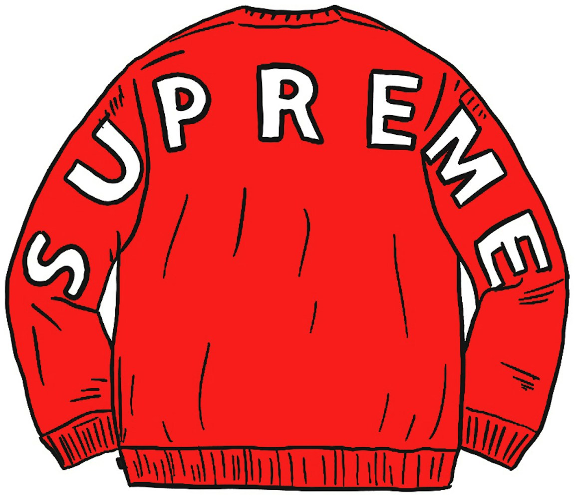 Supreme Back Logo Sweater Red Ss Supreme Back Logo Sweater Red Ss