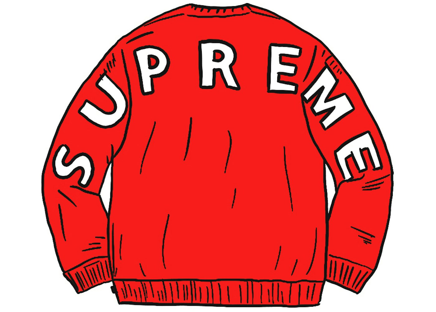 Supreme Back Logo Sweater Red Ss Supreme Back Logo Sweater Red Ss