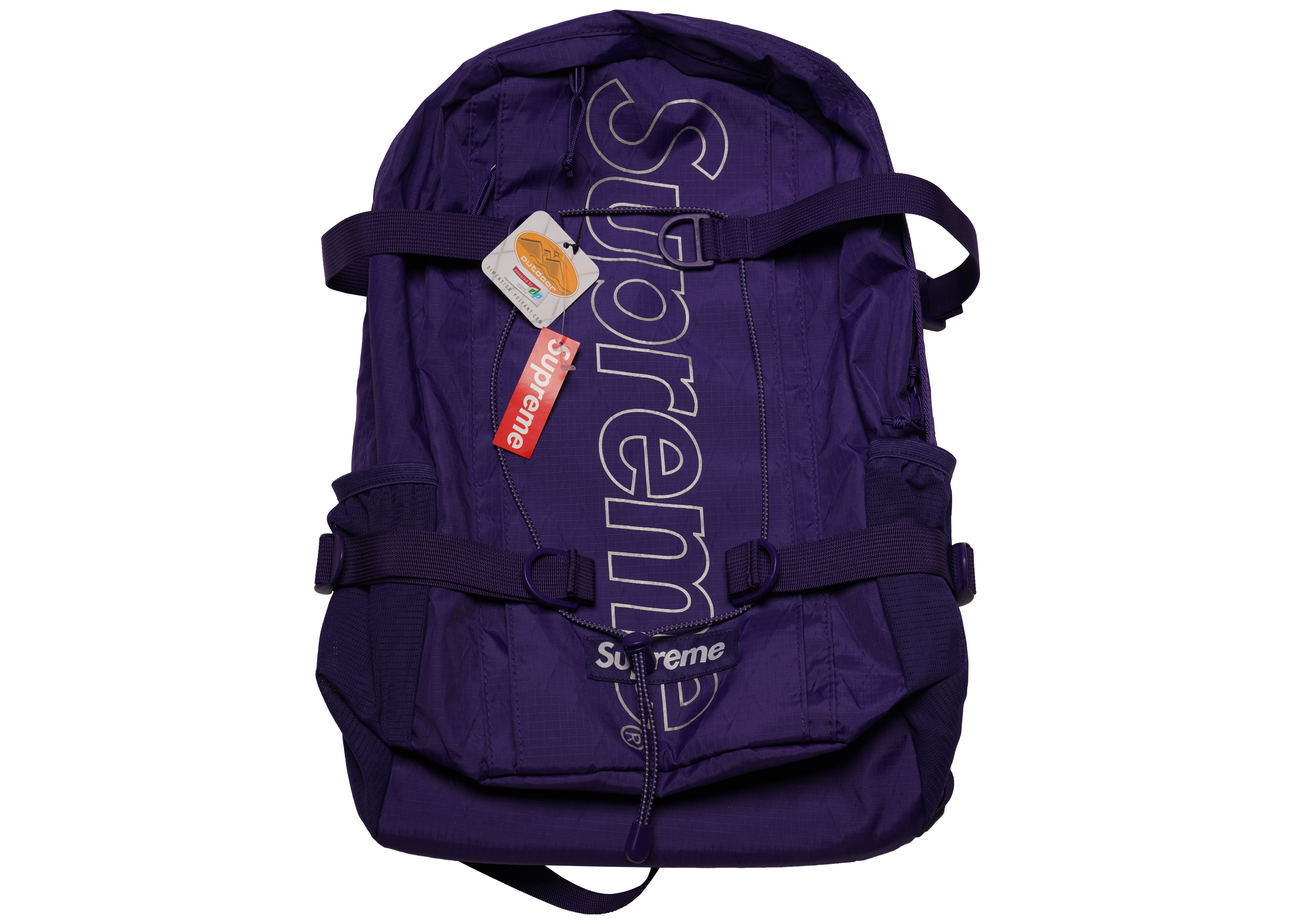 Supreme Backpack Purple 3M Reflective Printed Logo FW18 Brand New 