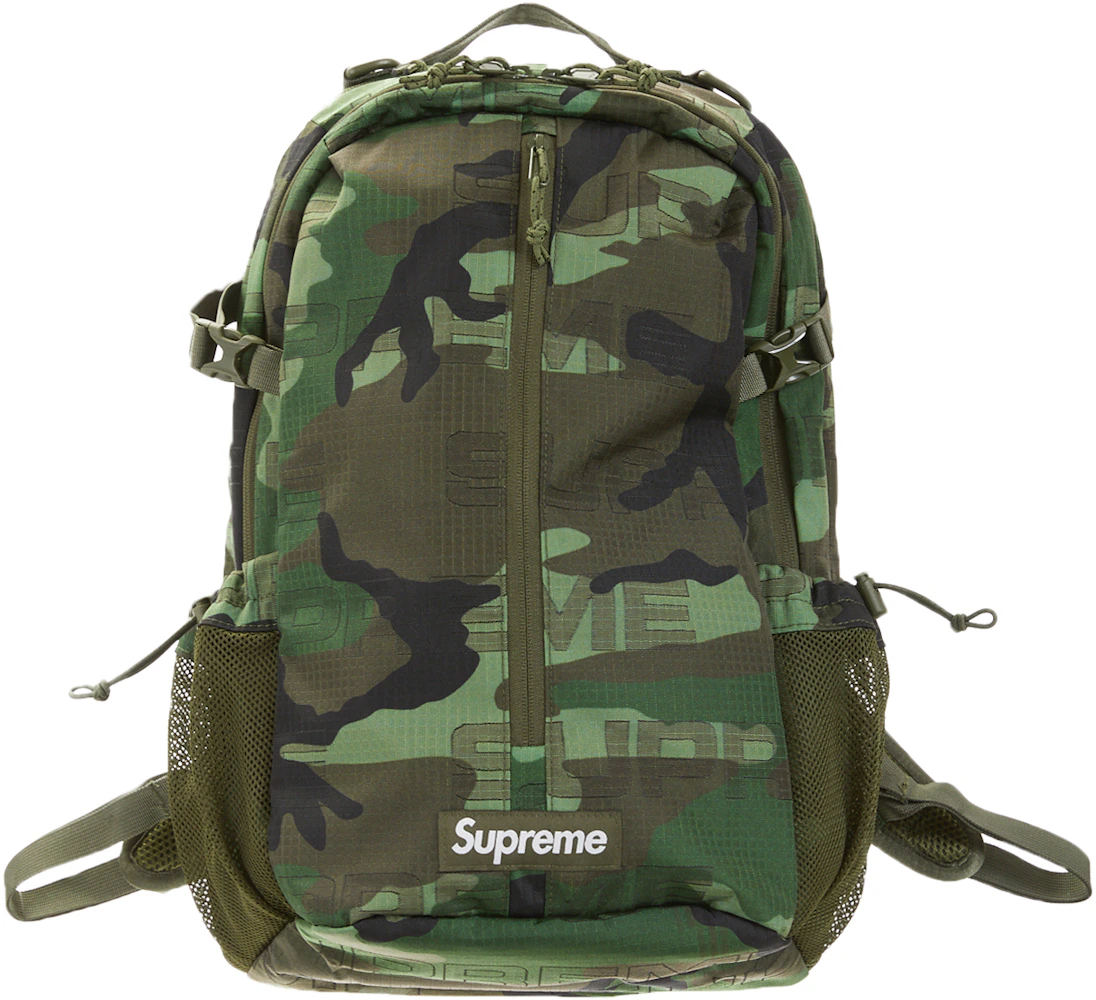 Supreme Backpack Woodland Camo Red Box Logo 2014 SS Limited Great