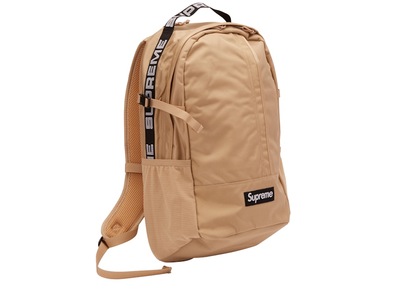 supreme 18ss back pack tan-