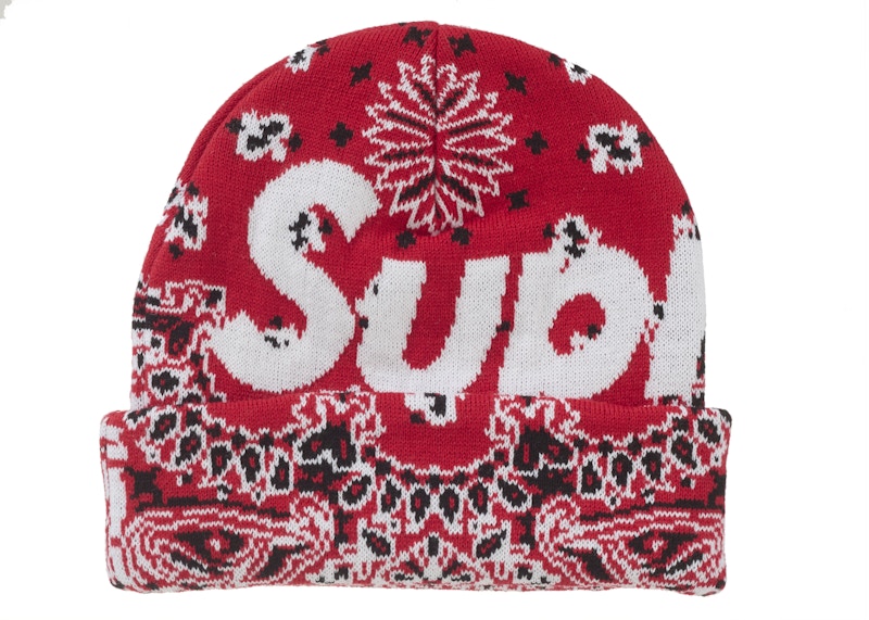 Supreme Big Logo deals Beanie Red