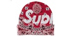 Supreme Bandana Big Logo Beanie Red