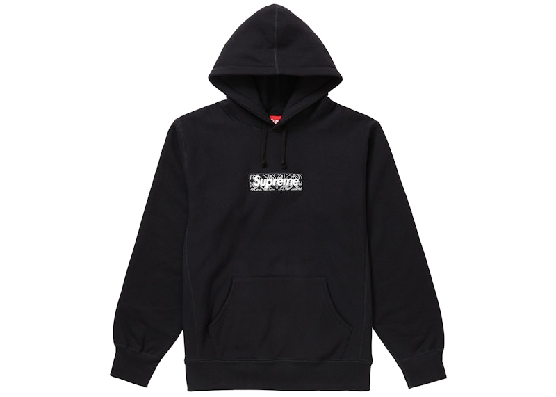 Supreme Bandana Box Logo Hooded Sweatshirt Black - FW19 Men's - US