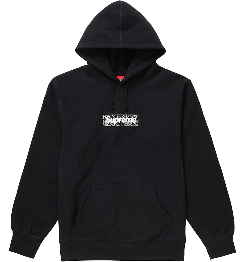 Supreme Bandana Box Logo Hooded Sweatshirt Black Men Supreme Bandana Box Logo Hooded Sweatshirt Black Men