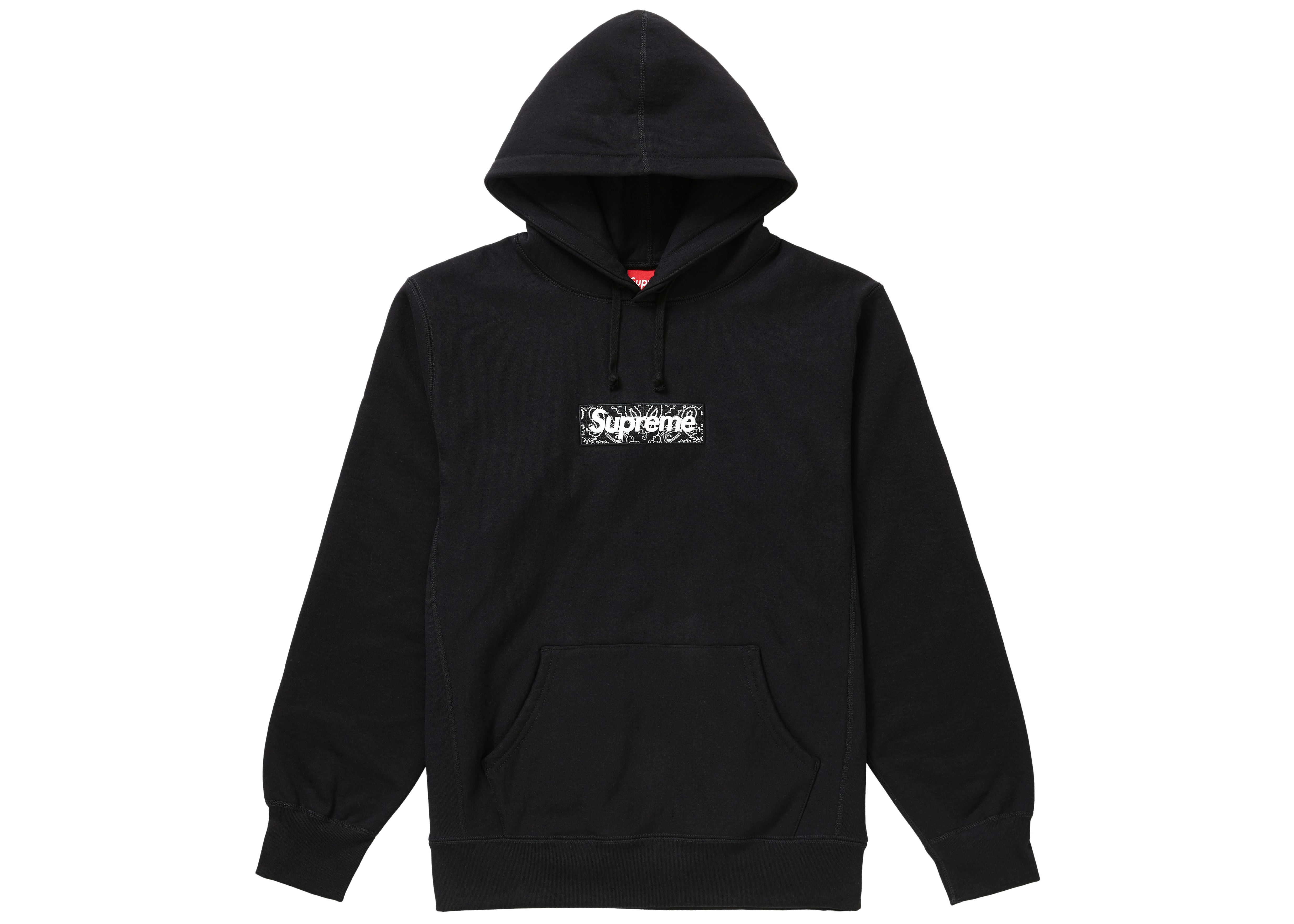 Supreme Bandana Box Logo Hooded Sweatshirt Black - FW19