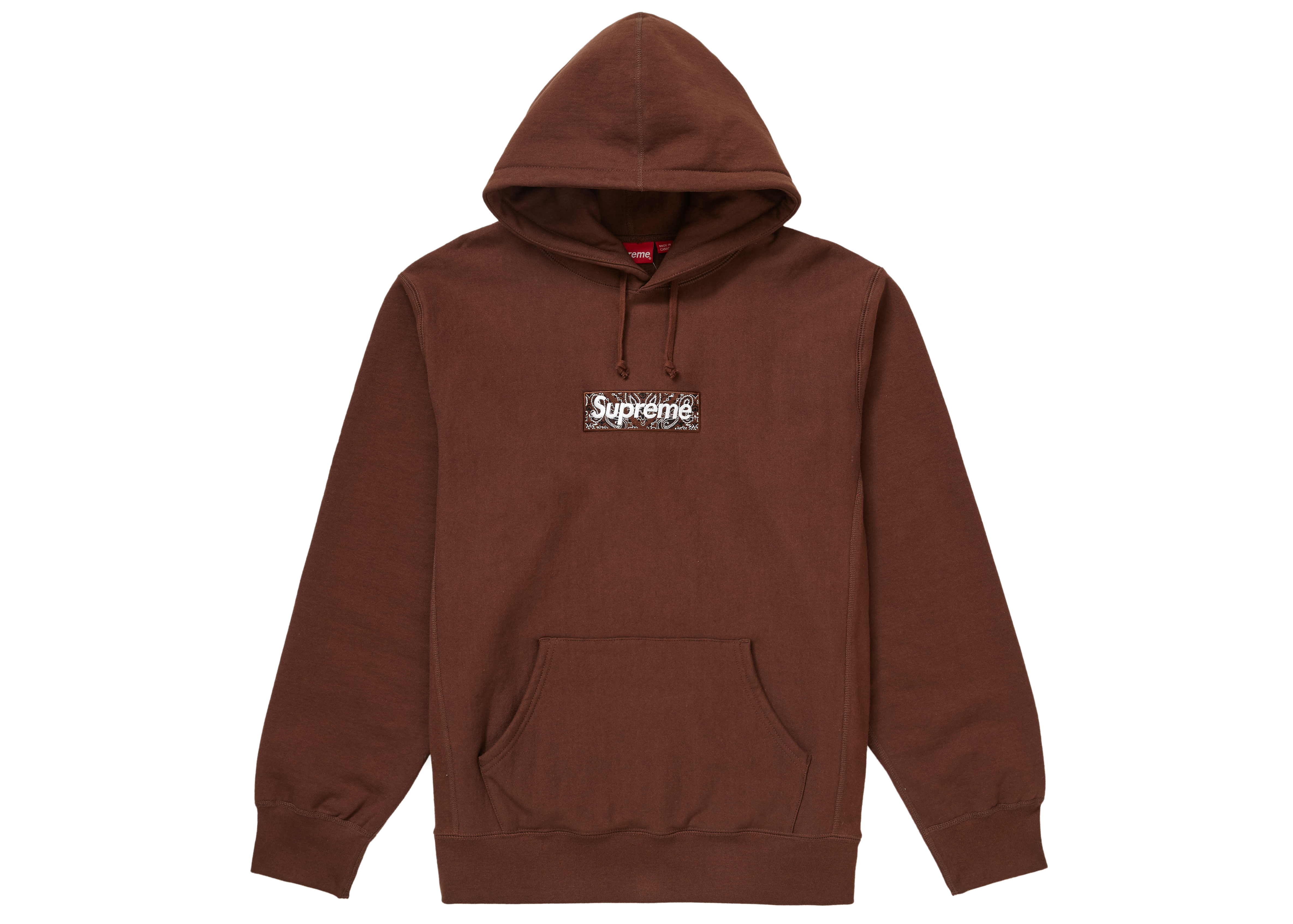 Supreme Bandana Box Logo Hooded Sweatshirt Dark Brown Men's - FW19