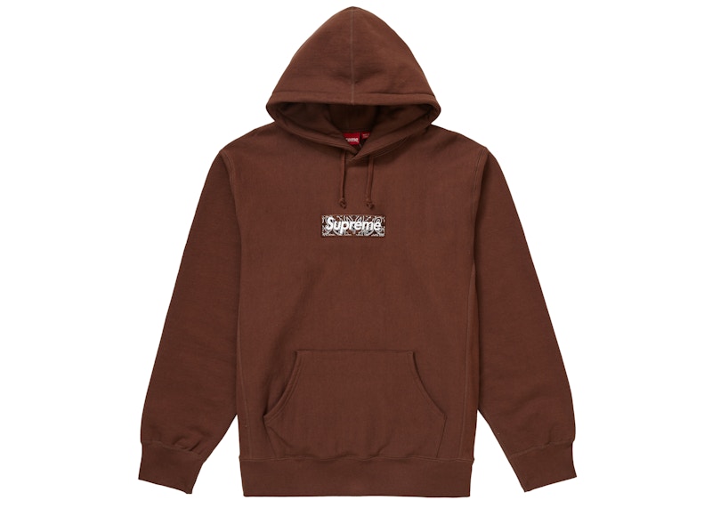 Supreme Bandana Box Logo Hooded Sweatshirt Dark Brown