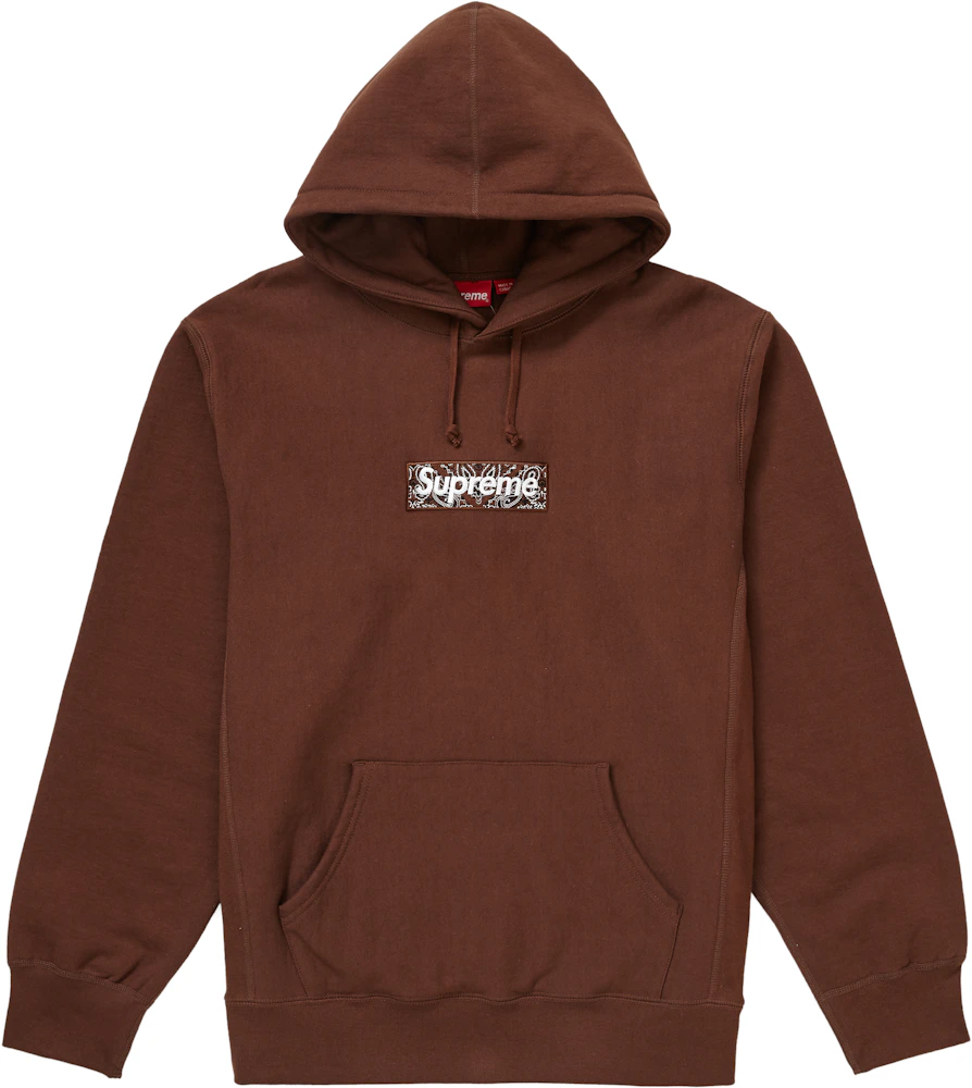 Supreme Bandana Box Logo Hooded Sweatshirt Brown (FW19)