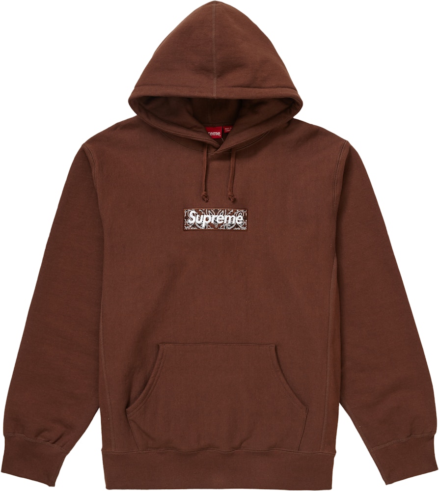 Supreme Bandana Box Logo Hooded Sweatshirt Dark Brown Fw19