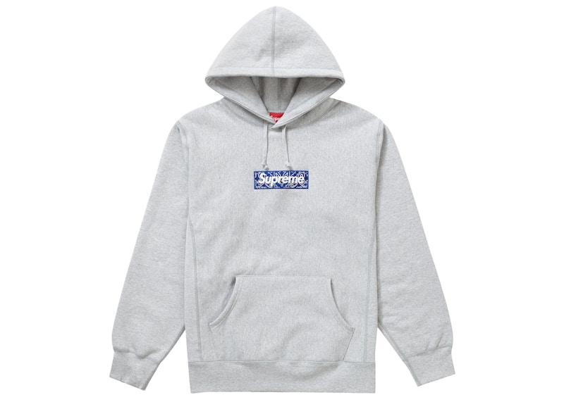 Supreme Bandana Box Logo Hooded Sweatshirt Heather Grey Supreme Bandana Box Logo Hooded Sweatshirt Heather Grey