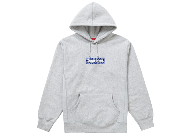 Supreme Bandana Box Logo Hooded Sweatshirt Heather Grey メンズ