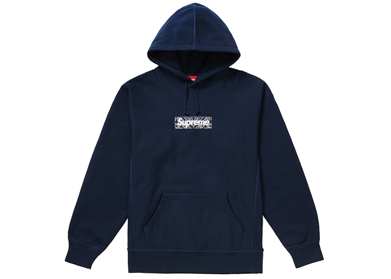 Supreme Bandana Box Logo Hooded Sweatshirt Navy メンズ - FW19 - JP