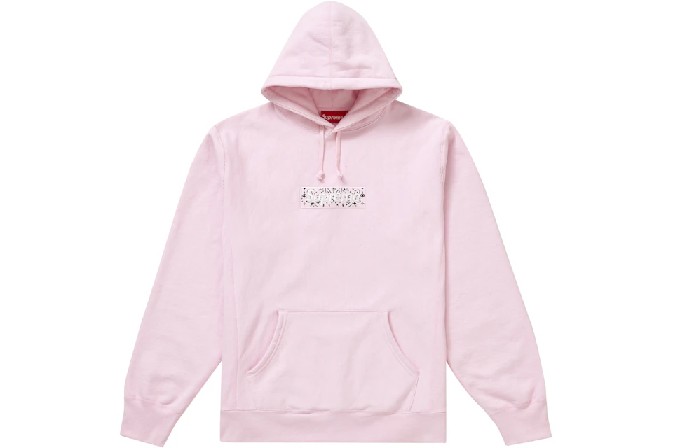 Supreme Bandana Box Logo Hooded Sweatshirt Pink Fw19 Us Supreme Bandana Box Logo Hooded Sweatshirt Pink Fw19 Us