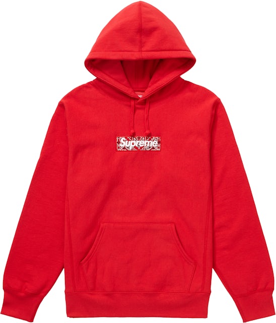 Supreme Bandana Box Logo Hooded Sweatshirt 'Heather Grey' | Men's Size M