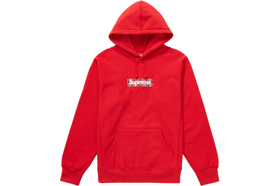 Destruktiv skraber En sætning Supreme Bandana Box Logo Hooded Sweatshirt Red - FW19 - US