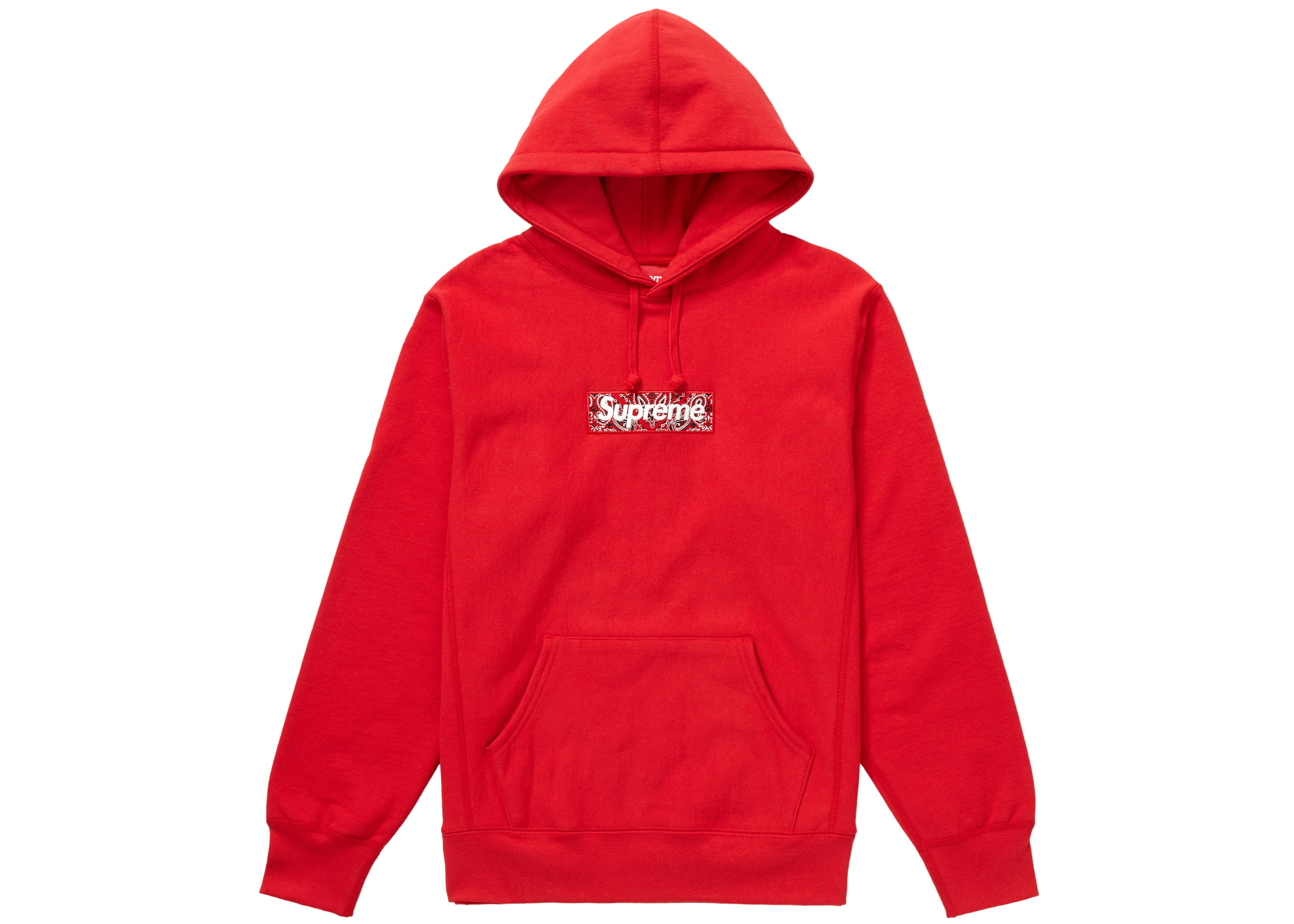 Supreme Bandana Box Logo Hooded Sweatshirt Red - FW19