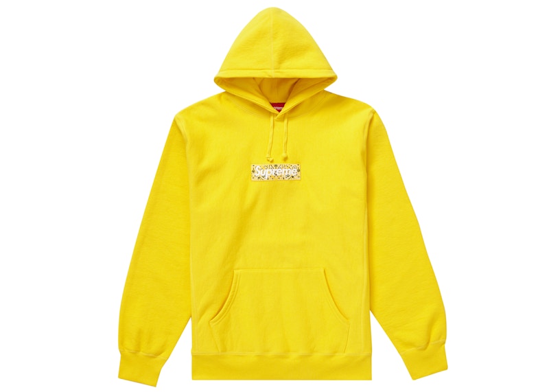 Supreme Bandana Box Logo Hooded Sweatshirt Yellow