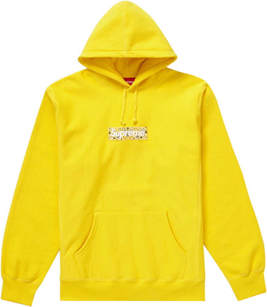 Supreme Bandana Box Logo Hooded Sweatshirt Yellow