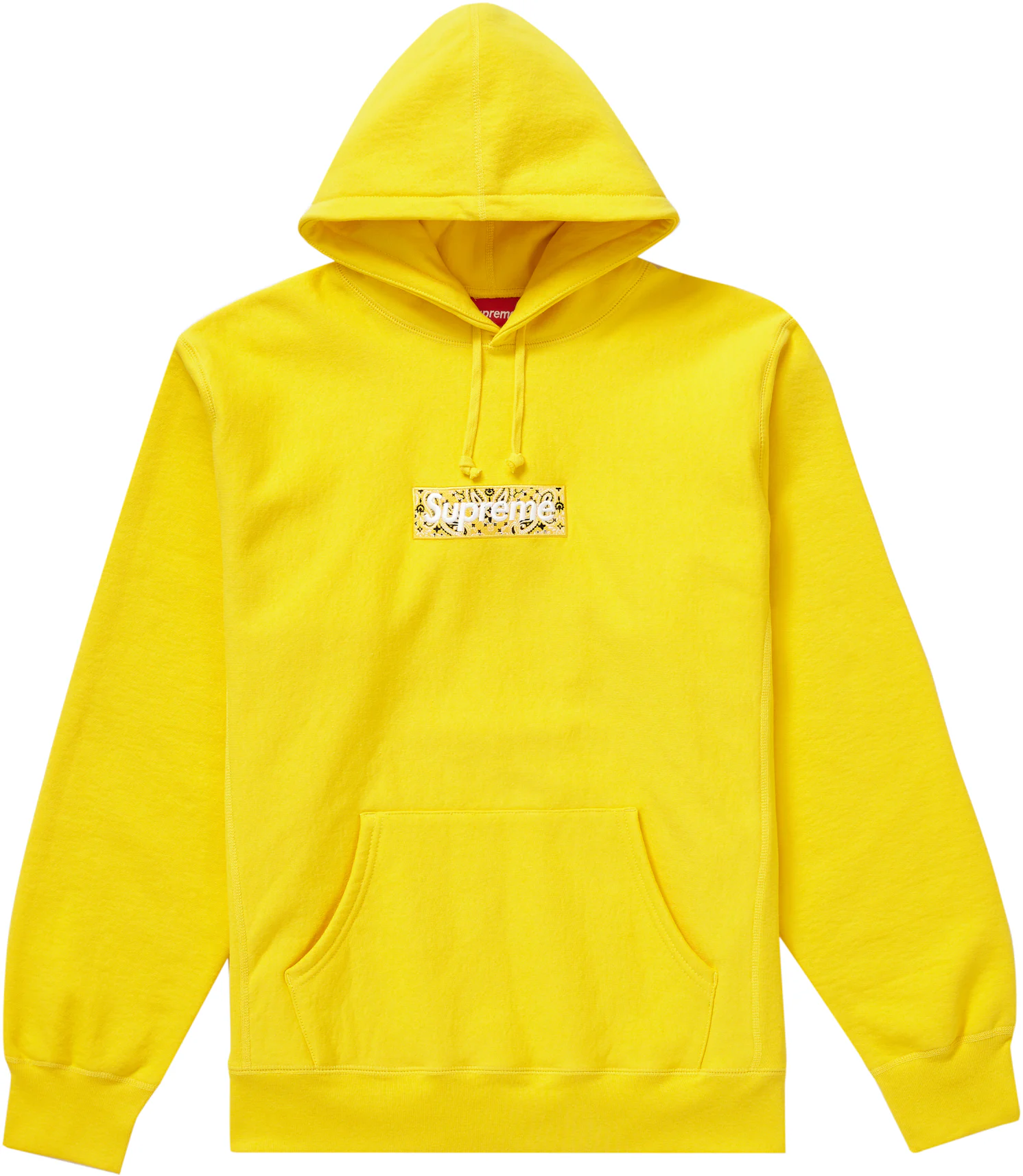 Supreme Box Logo Hoodie Hooded Sweatshirt Black Neon Yellow Logo - Size M -  FW17