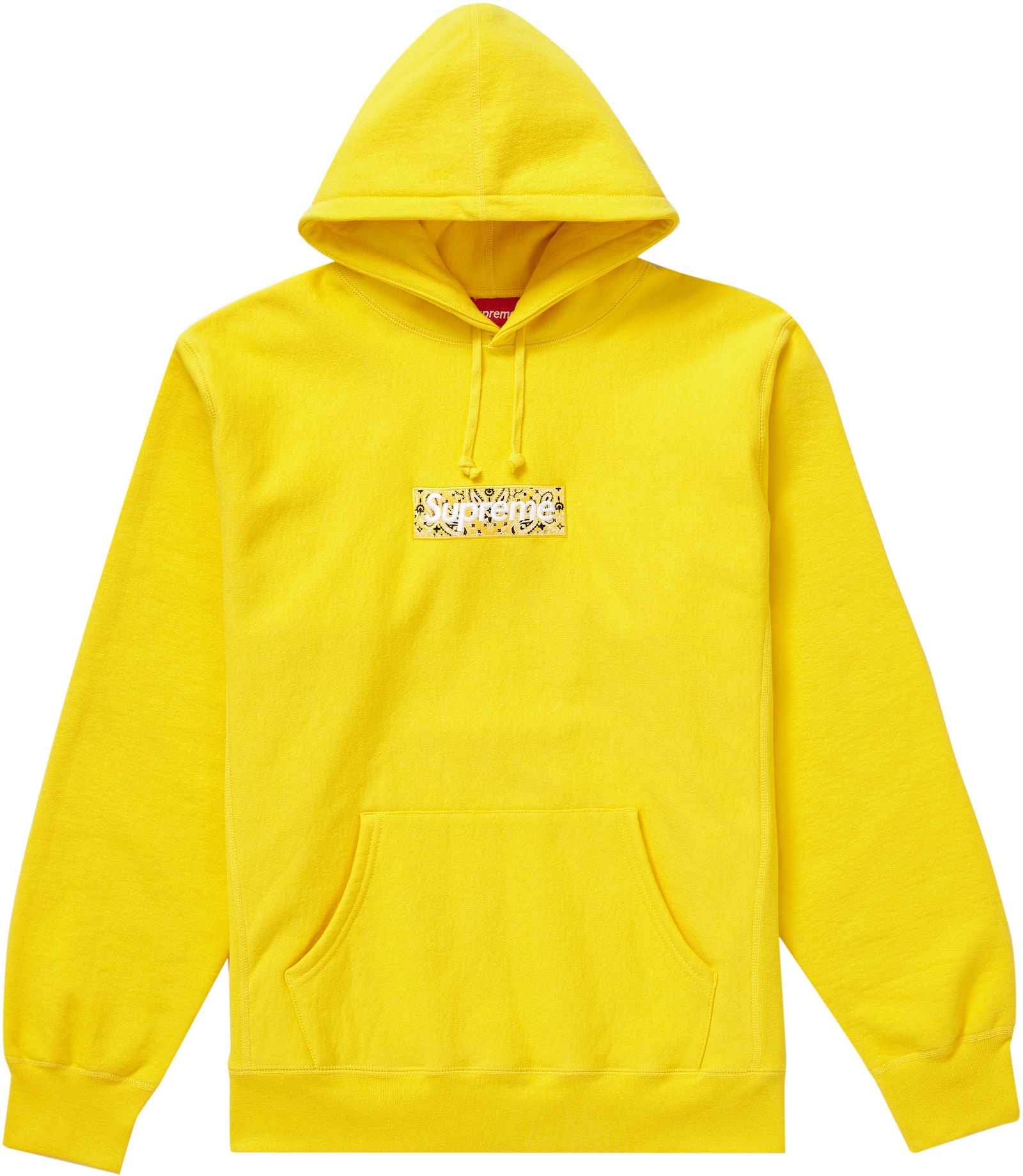 Supreme Bandana Box Logo Hooded Sweatshirt Yellow - FW19